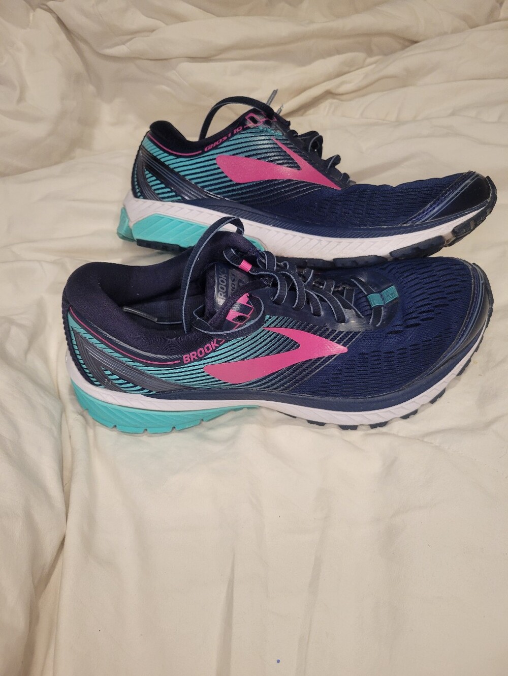 Brooks Navy Pink Teal Women's Running Sneakers Size 9 - Picture 2 of 6